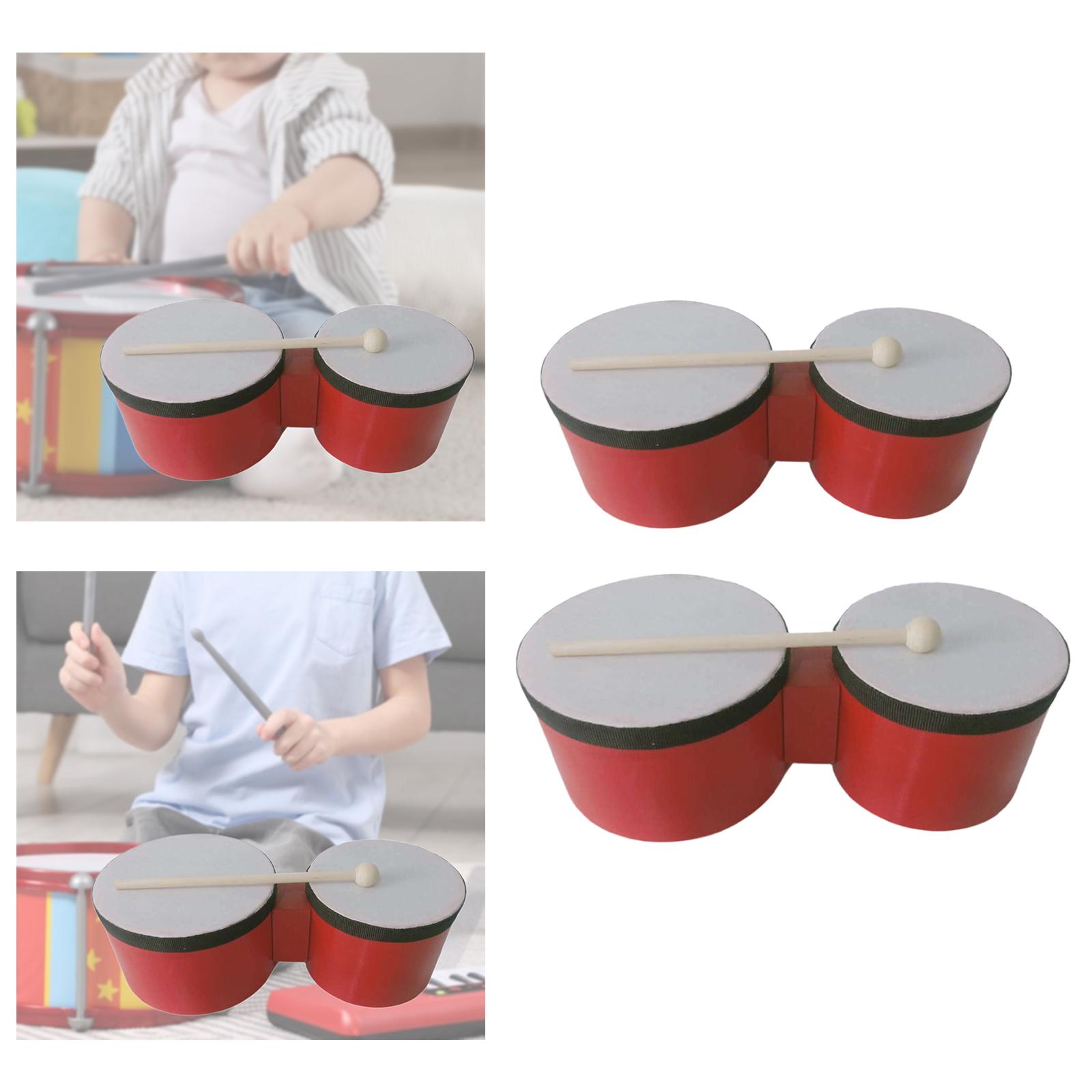 Bongo Drum Set - طبل بونجو خشبي للإيقاع والعزف، سهل