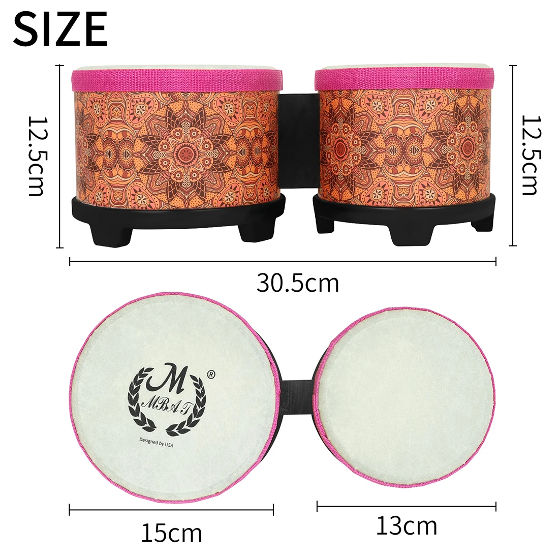 طقم طبول بونجو محمول مقاس 5+6  - مراجعة Bongo Drum Set وسعره