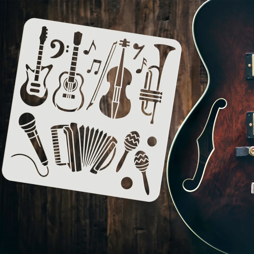 2 قطعة الإستنسل الآلات الموسيق - مراجعة Musical Instrument In Drawing وسعره